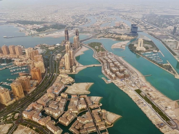 Qatar - Doha - Lusail Marina Corniche and the Pearl Qatar