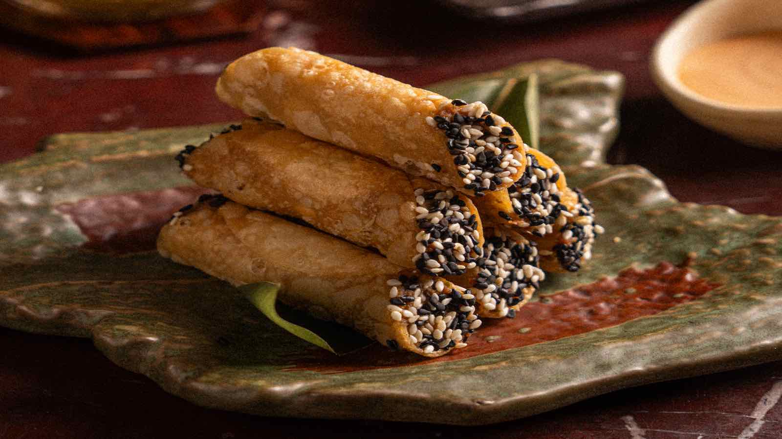 Lamb Cheese Burger Taquito at The Powder Room
