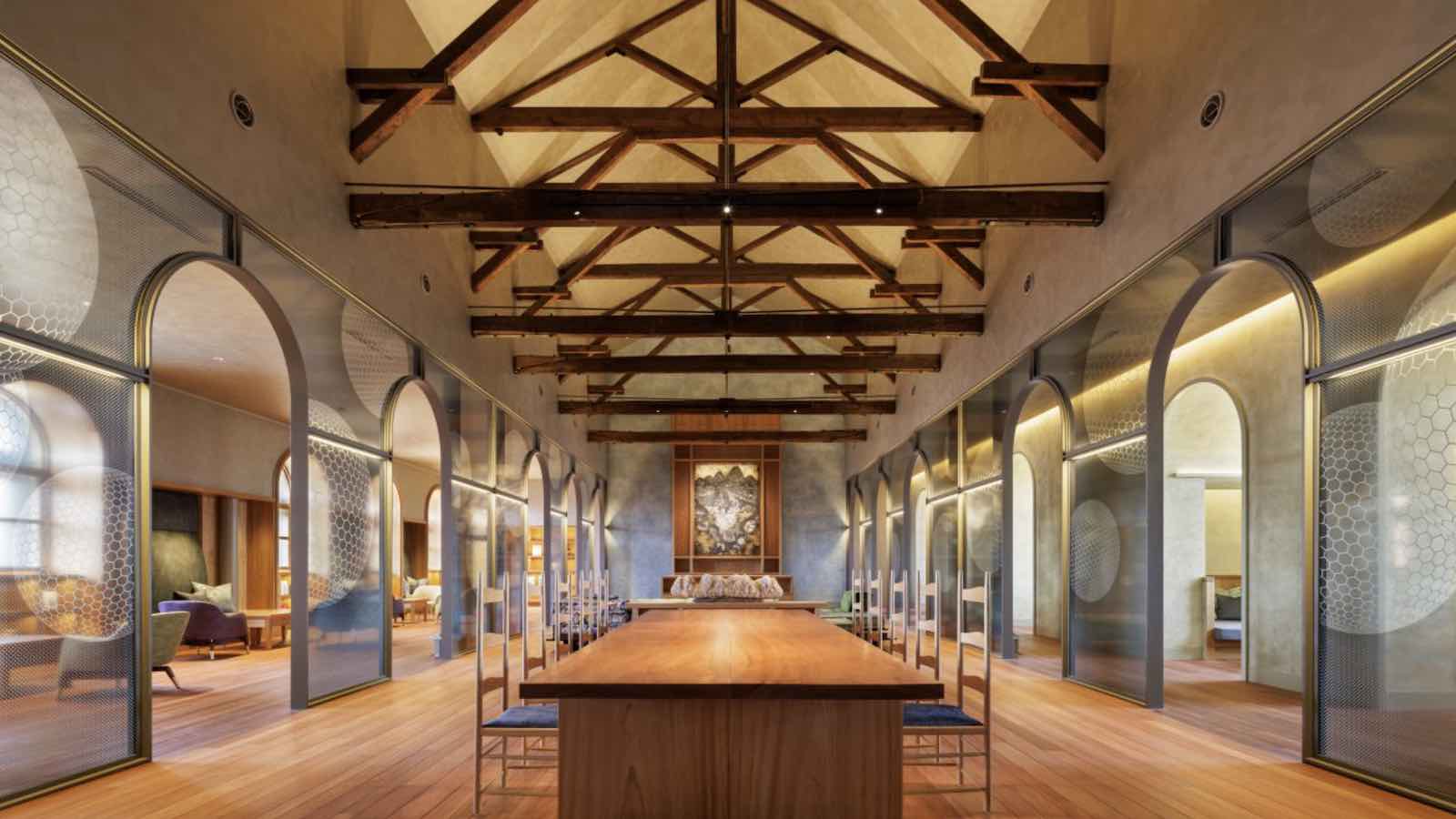 Rather than softening the site's history, the hotel leans into it. Photo Courtesy - Hoshinoya Resorts